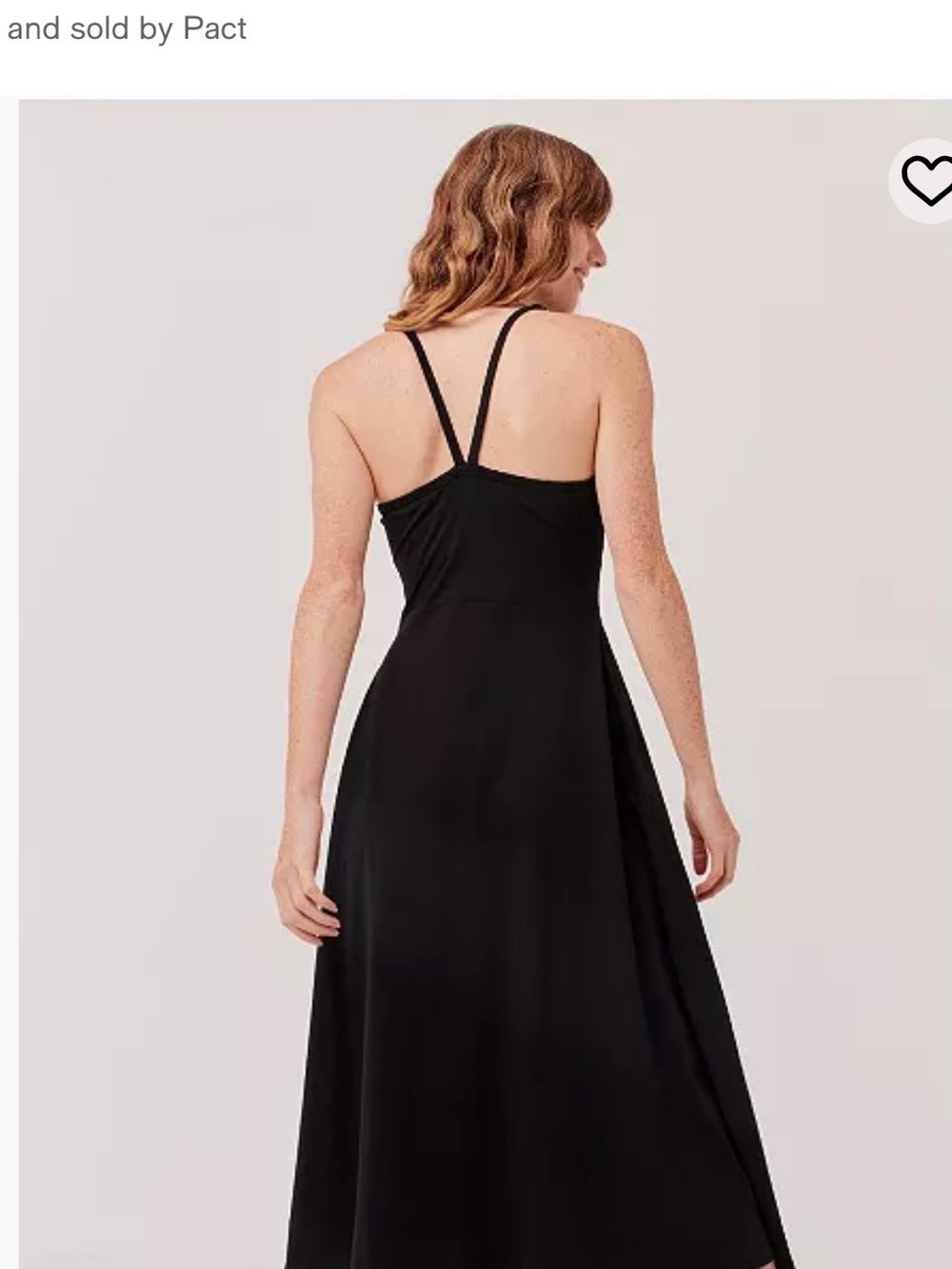 Pact Black Organic Cotton Fit & Flare Midi Dress - Picture 3 of 7